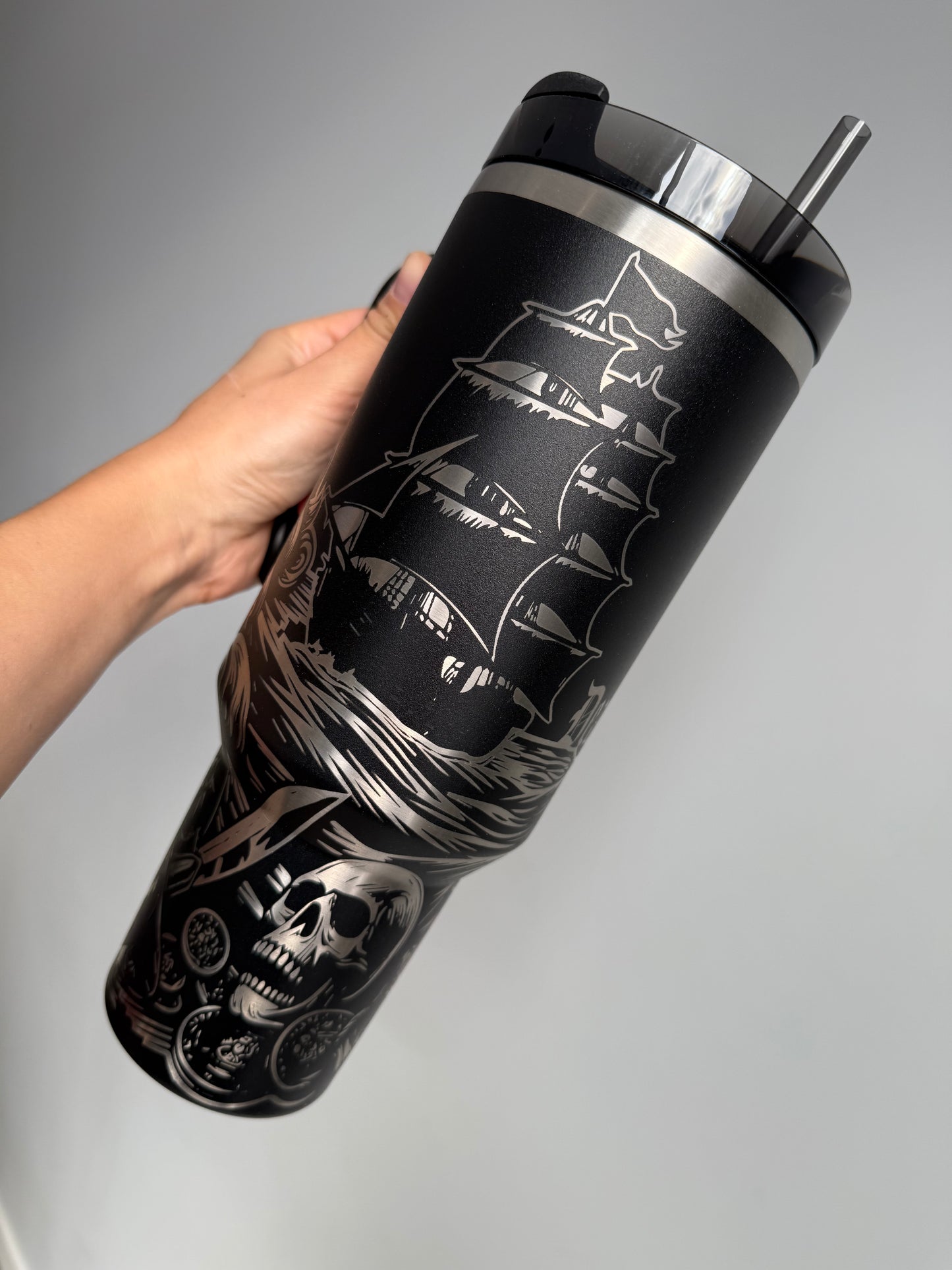 Dead Man Tell No Tales Engraved Tumbler
