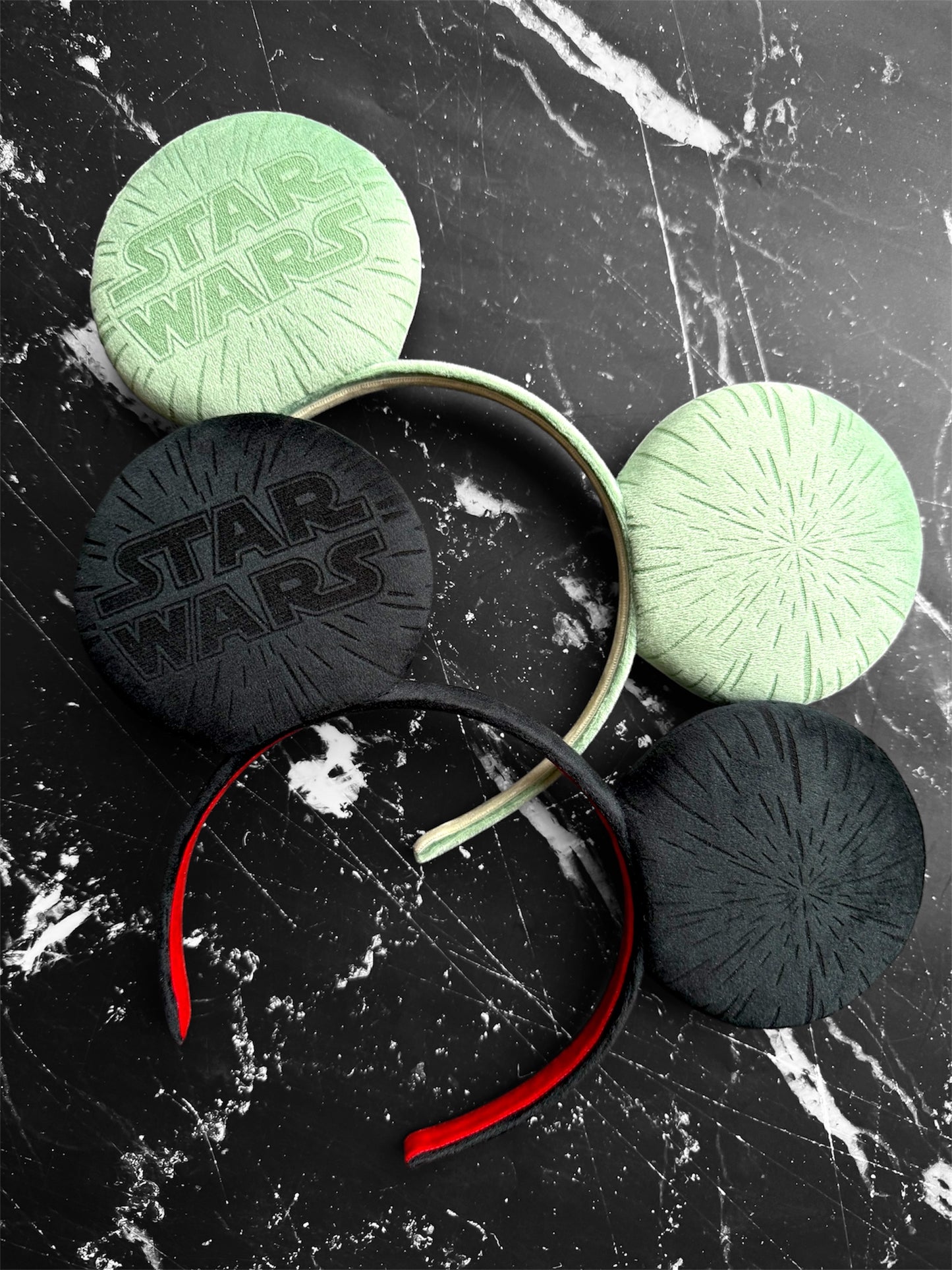 Dark Side Engraved Velvet Mouse Ears