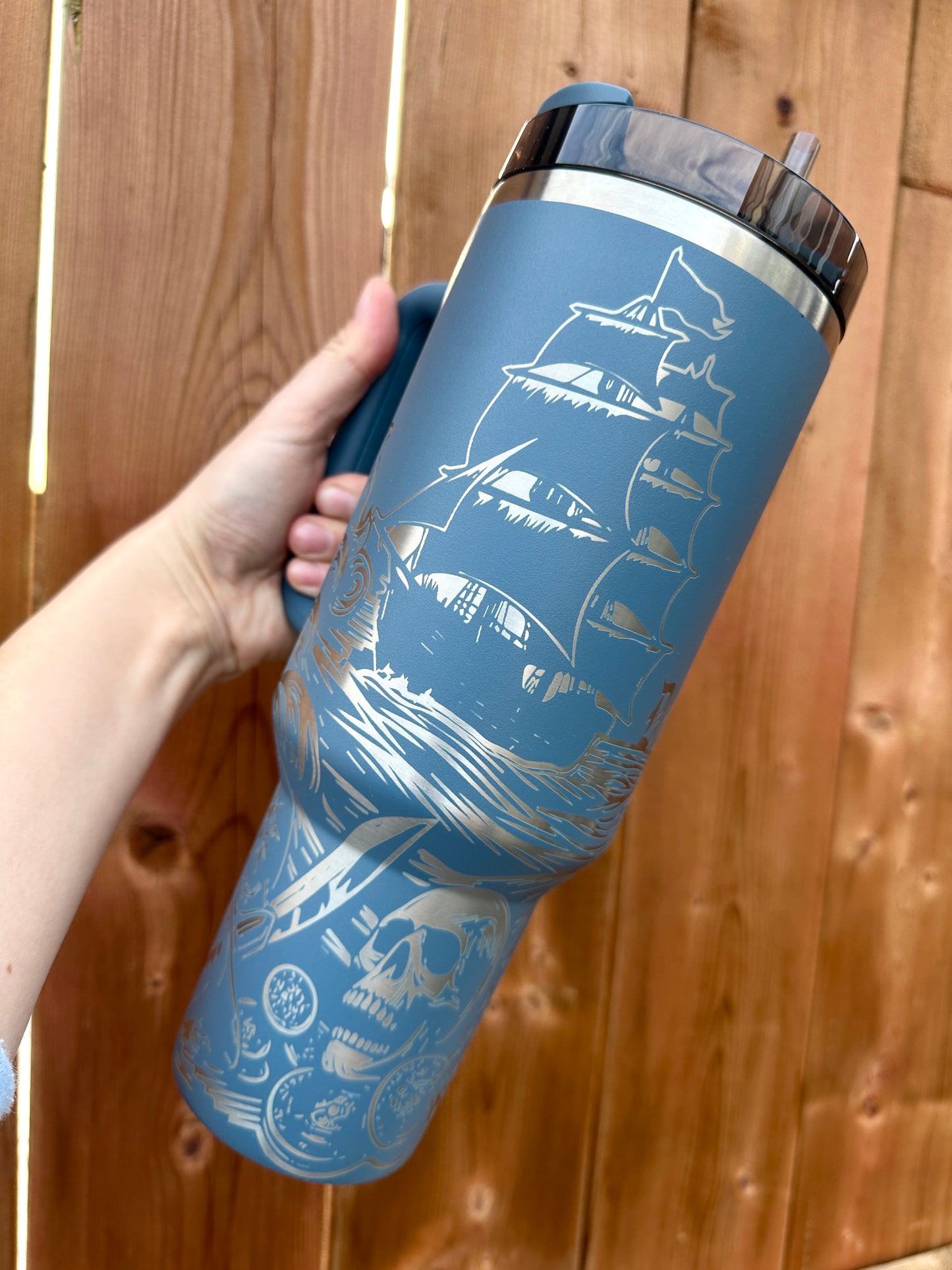 Dead Man Tell No Tales Engraved Tumbler