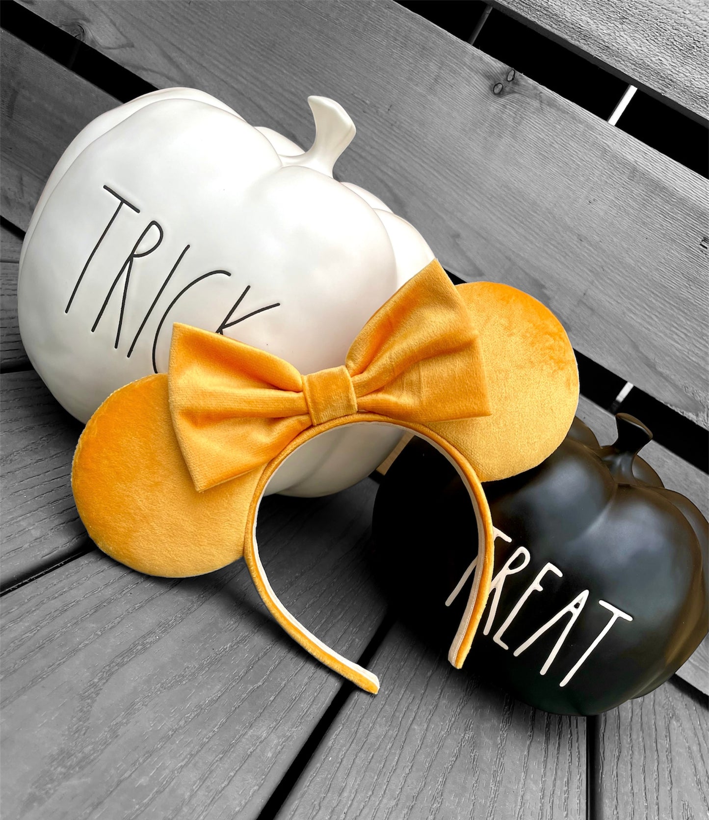 orange micro velvet mouse ears