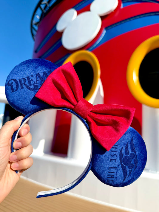 Cruise Line Engraved Velvet Mouse Ears