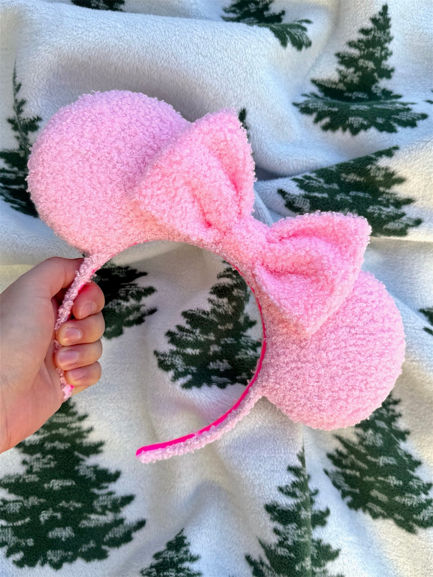Cotton Candy Bouclé Mouse Ears