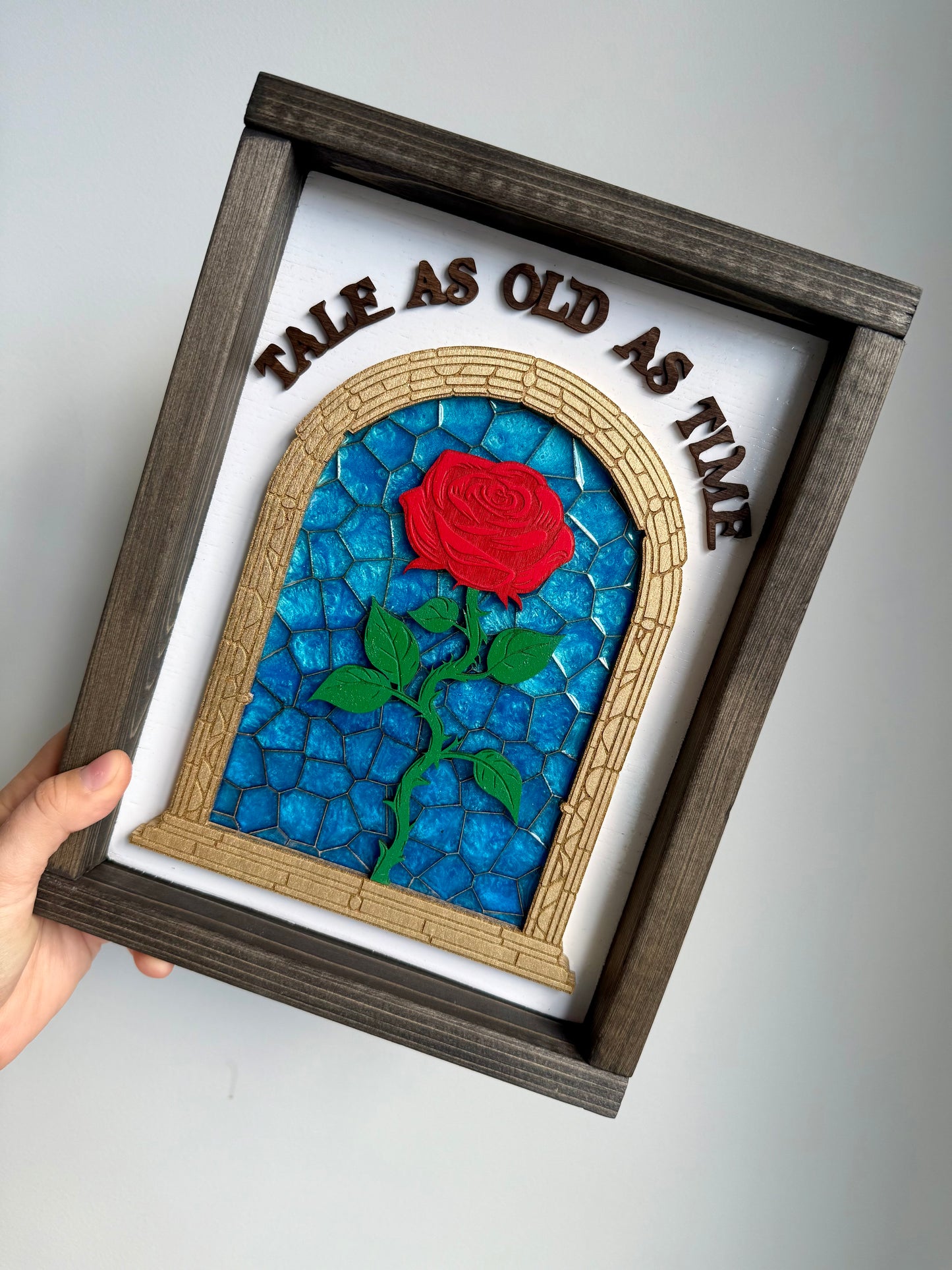 Epoxy Enchanted Rose Sign