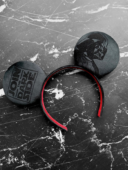 Dark Side Engraved Velvet Mouse Ears