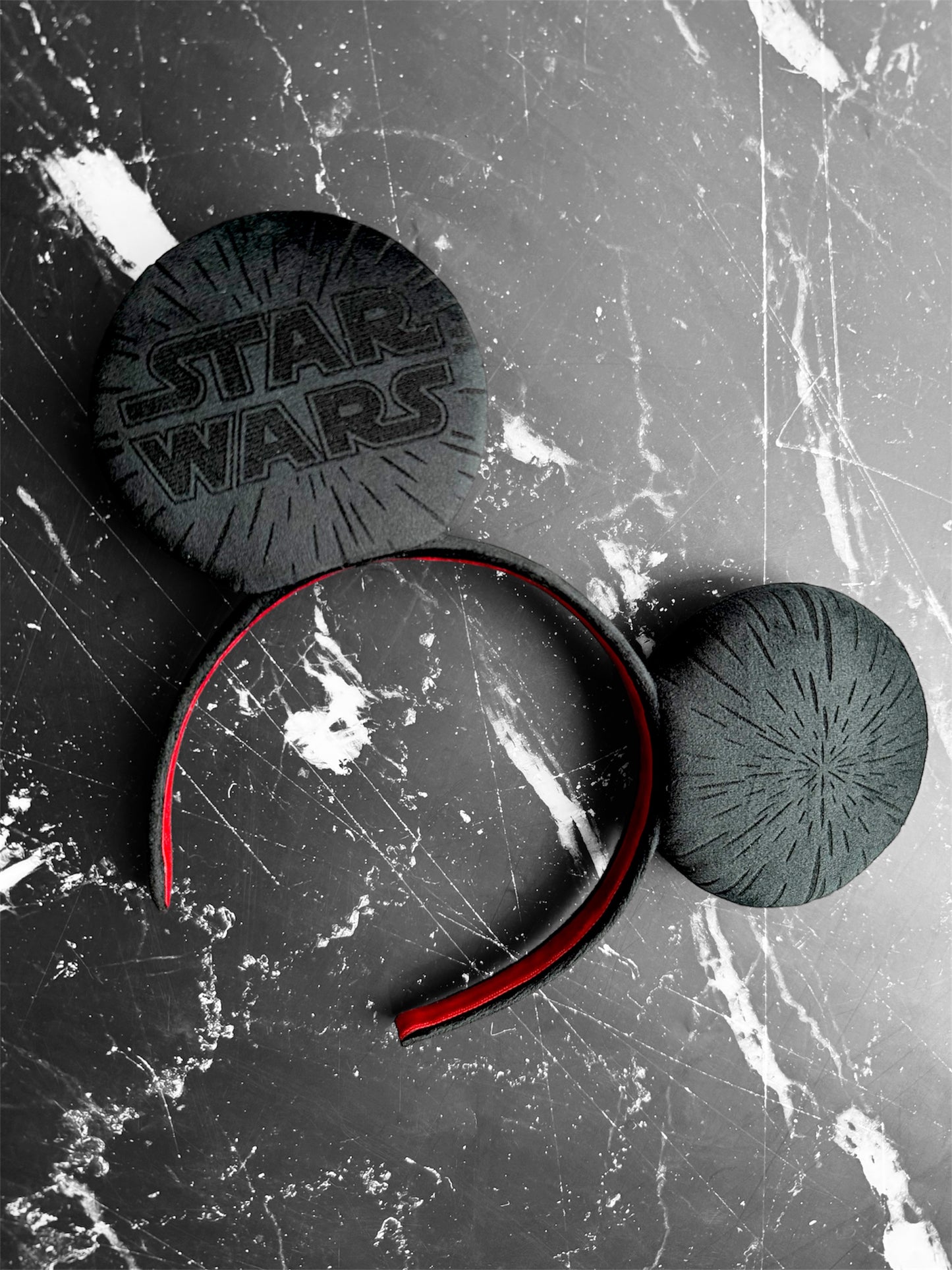 Dark Side Engraved Velvet Mouse Ears