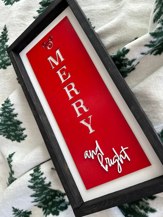 Merry And Bright Christmas Sign