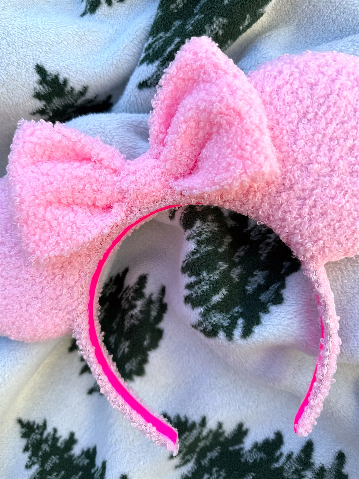 Cotton Candy Bouclé Mouse Ears
