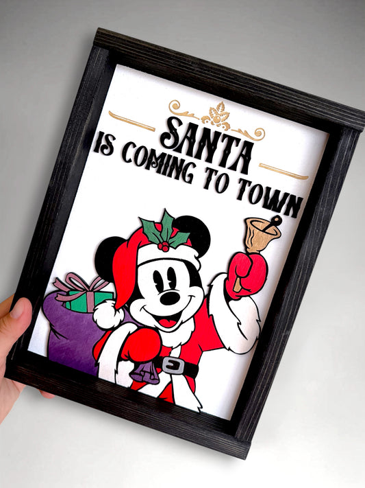 Santa Coming to Town Sign