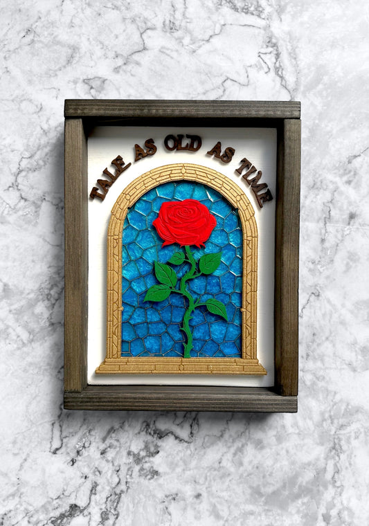 Epoxy Enchanted Rose Sign