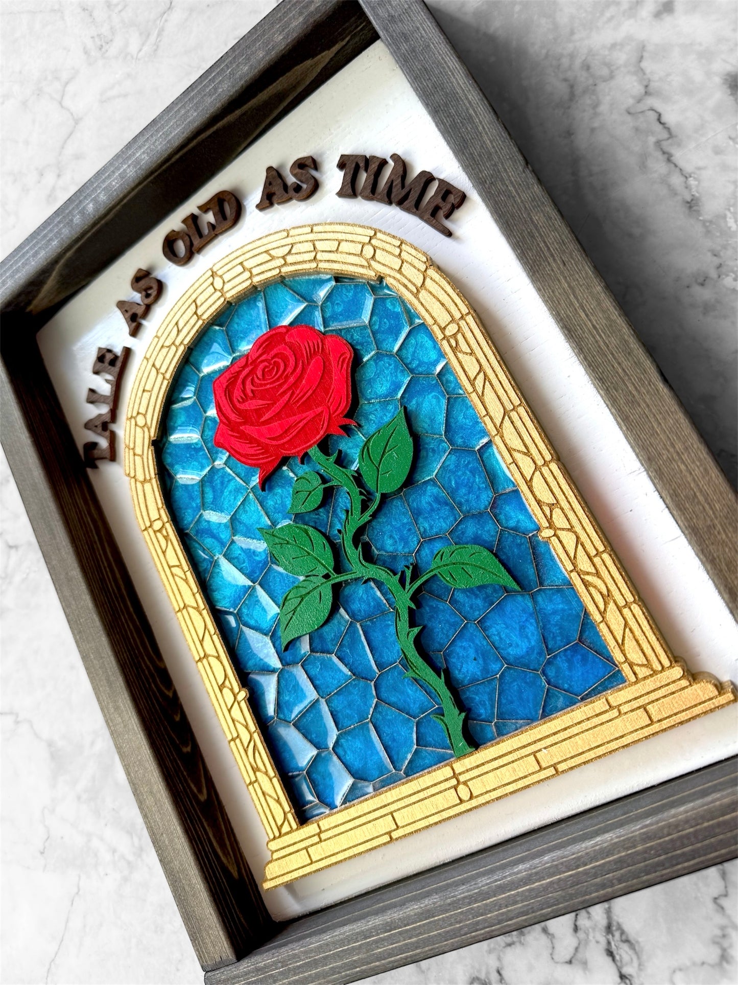 Epoxy Enchanted Rose Sign