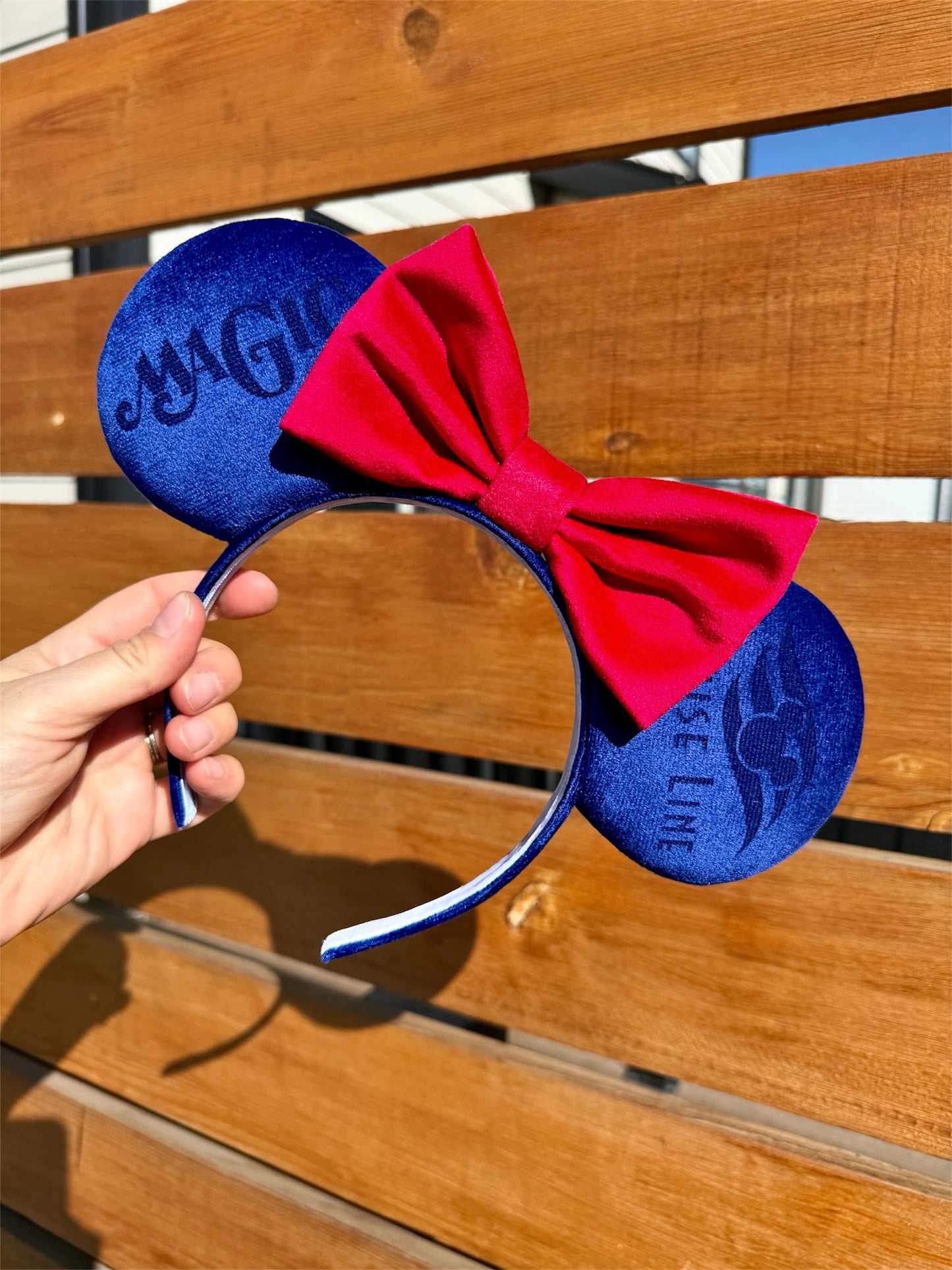 Cruise Line Engraved Velvet Mouse Ears