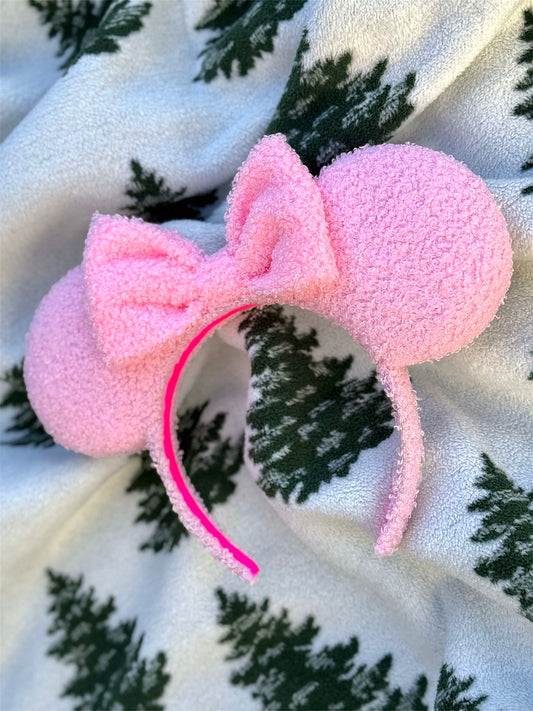 Cotton Candy Bouclé Mouse Ears
