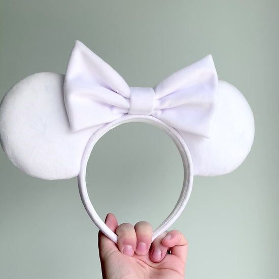white micro velvet mouse ears