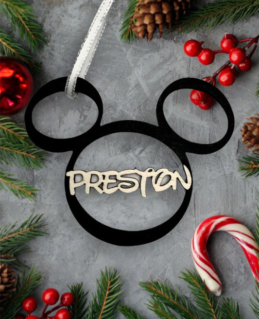 Personalized Name Mouse Christmas Ornament