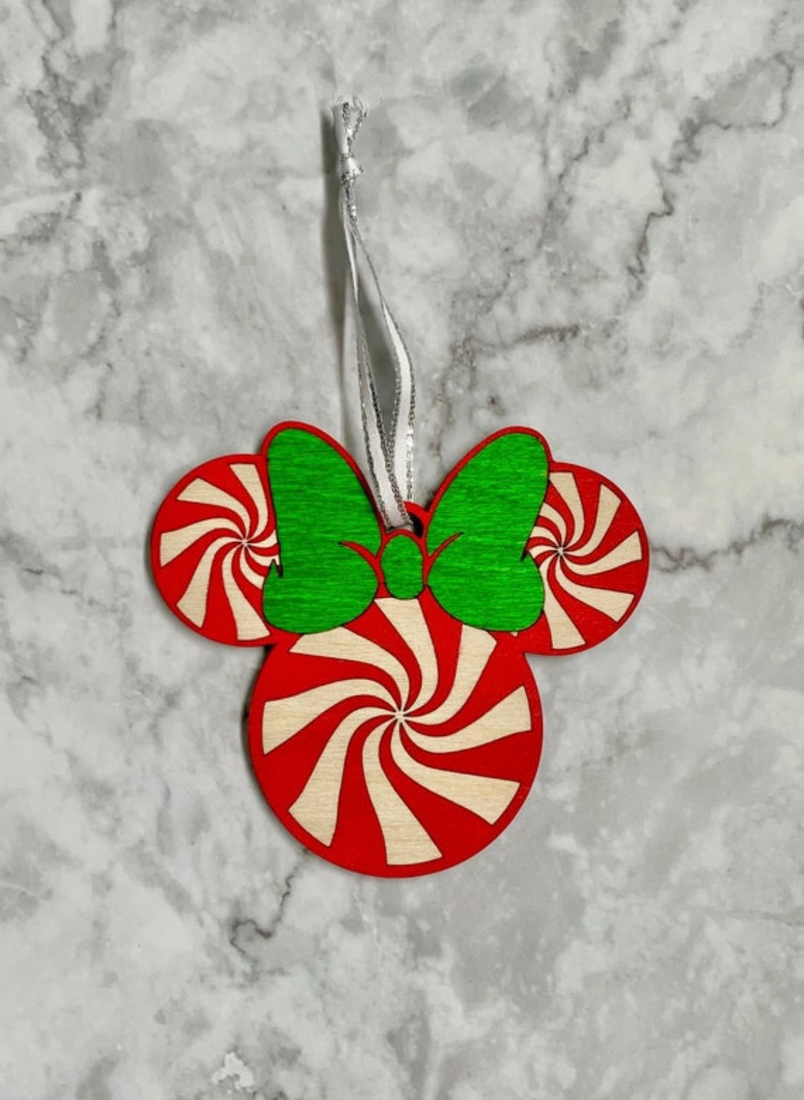 Candycane Mrs. Mouse Christmas Ornament